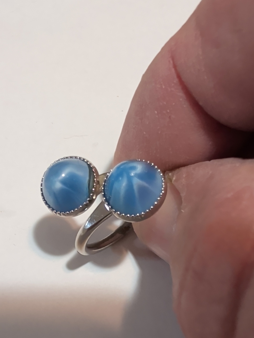Sarah Coventry Double Blue Stone Adjustable Ring